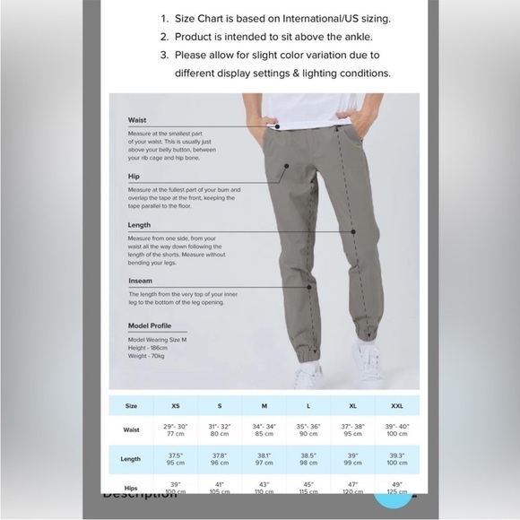 EUBI Flex All Day Jogger 30 inch Bondi Blue Stretch Mens Pant Sz M NEW - Picture 16 of 16